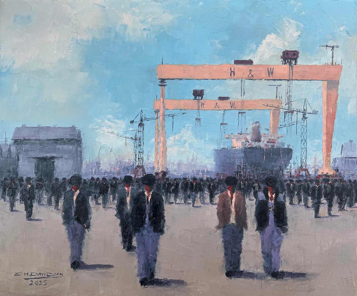 Original Oil on Canvas - End Of Shift at H&W