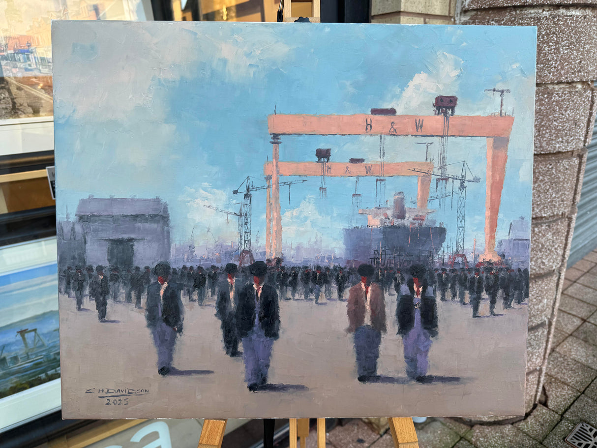 Original Oil on Canvas - End Of Shift at H&W