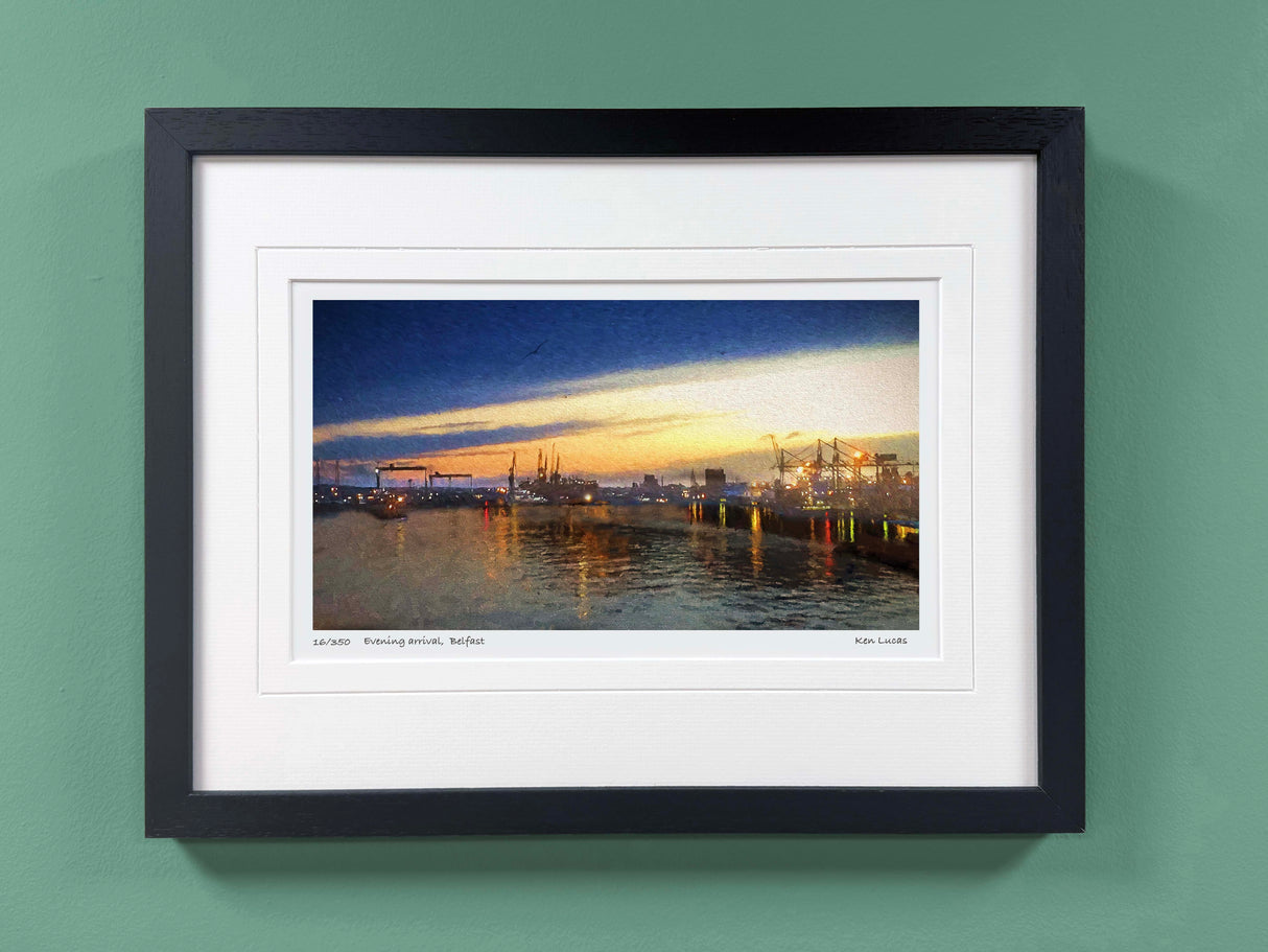 Evening Arrival, Belfast - Framed - Small print