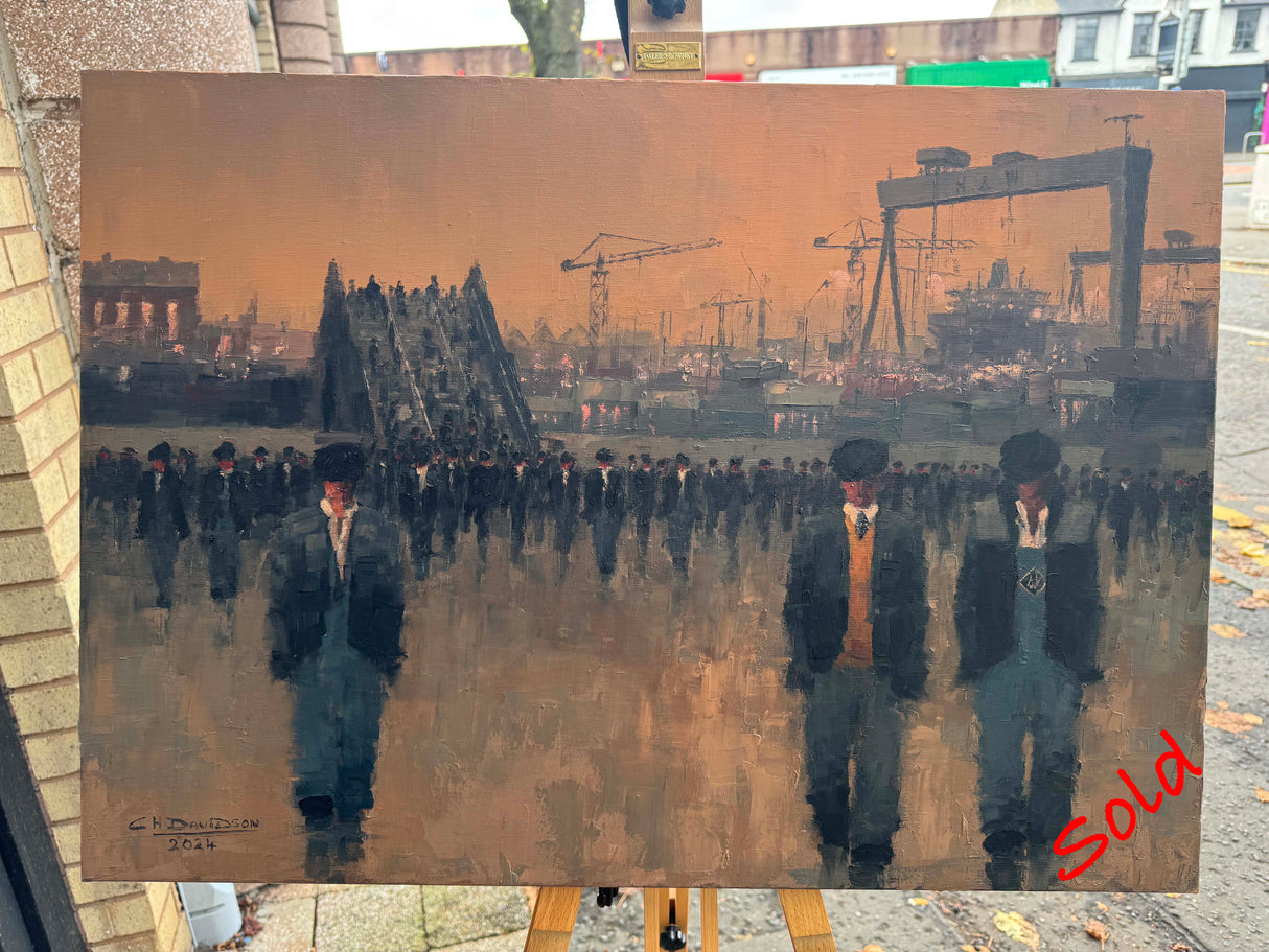 Original Oil on Canvas - Fraser St Bridge, Yardmen
