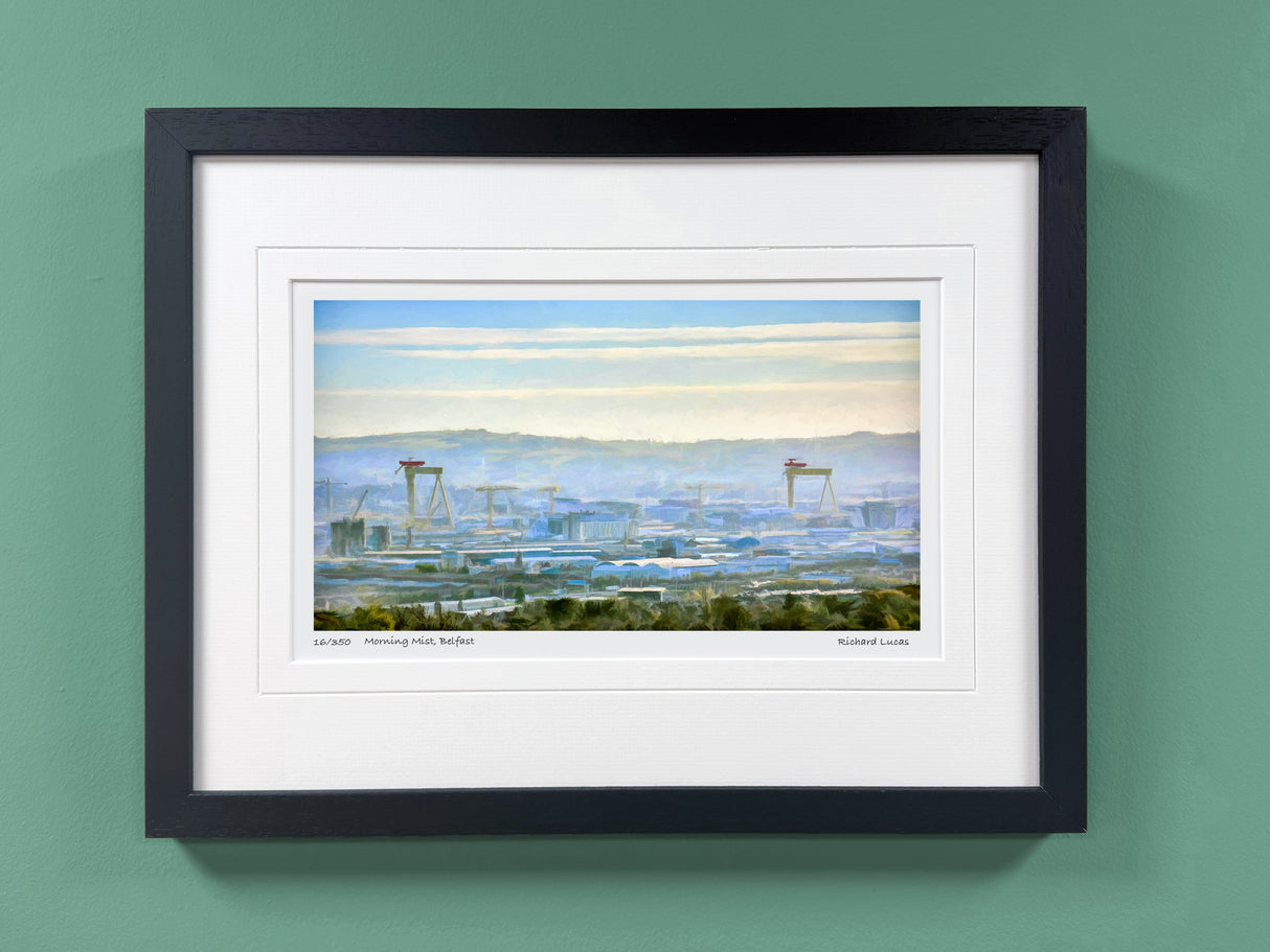 Morning Mist, Belfast - Framed - Small print
