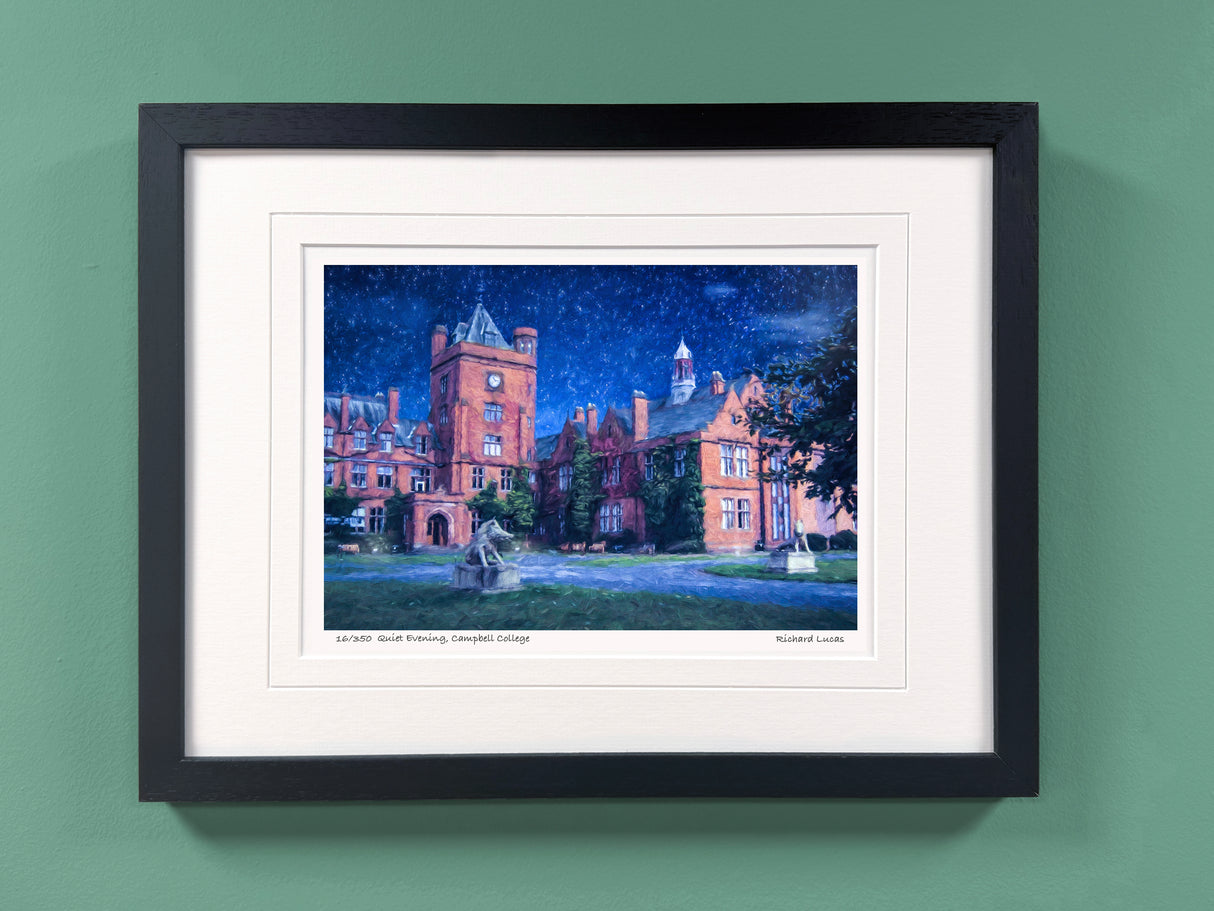 Quiet Evening, Campbell College - Framed - Small print