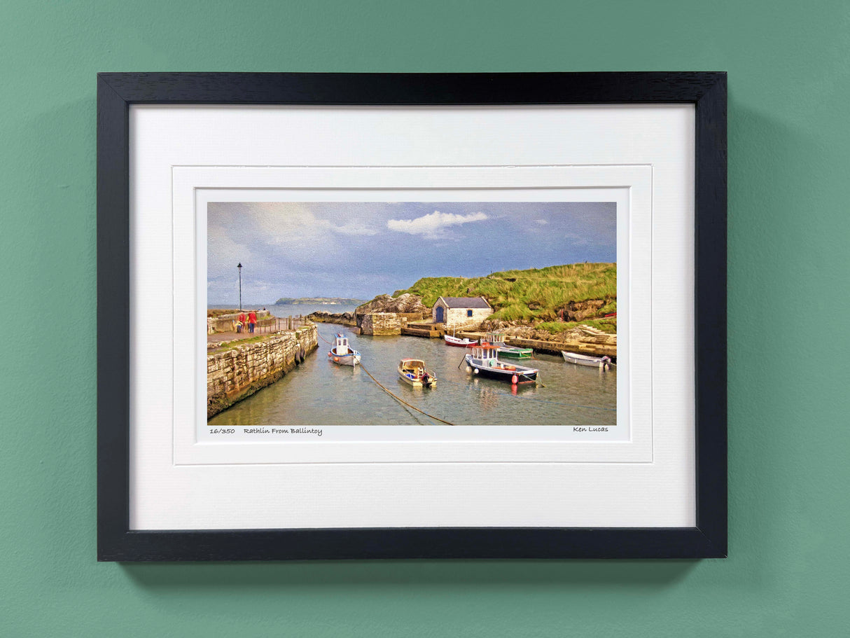 Rathlin From Ballintoy - Small - Framed
