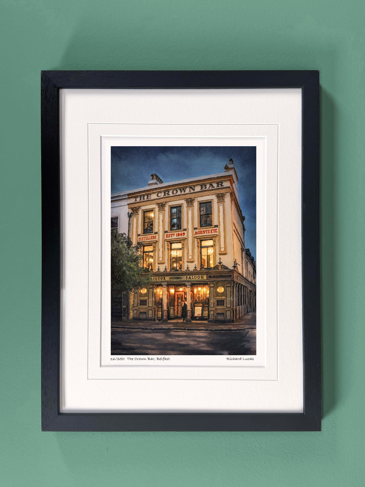 The Crown Bar, Belfast- Framed - Small print