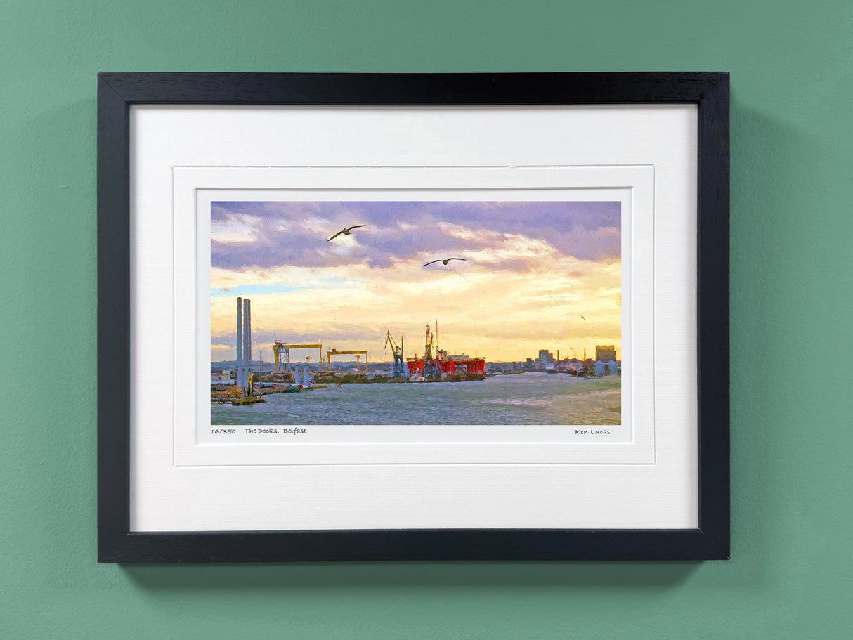The Docks, Belfast - Framed - Small print