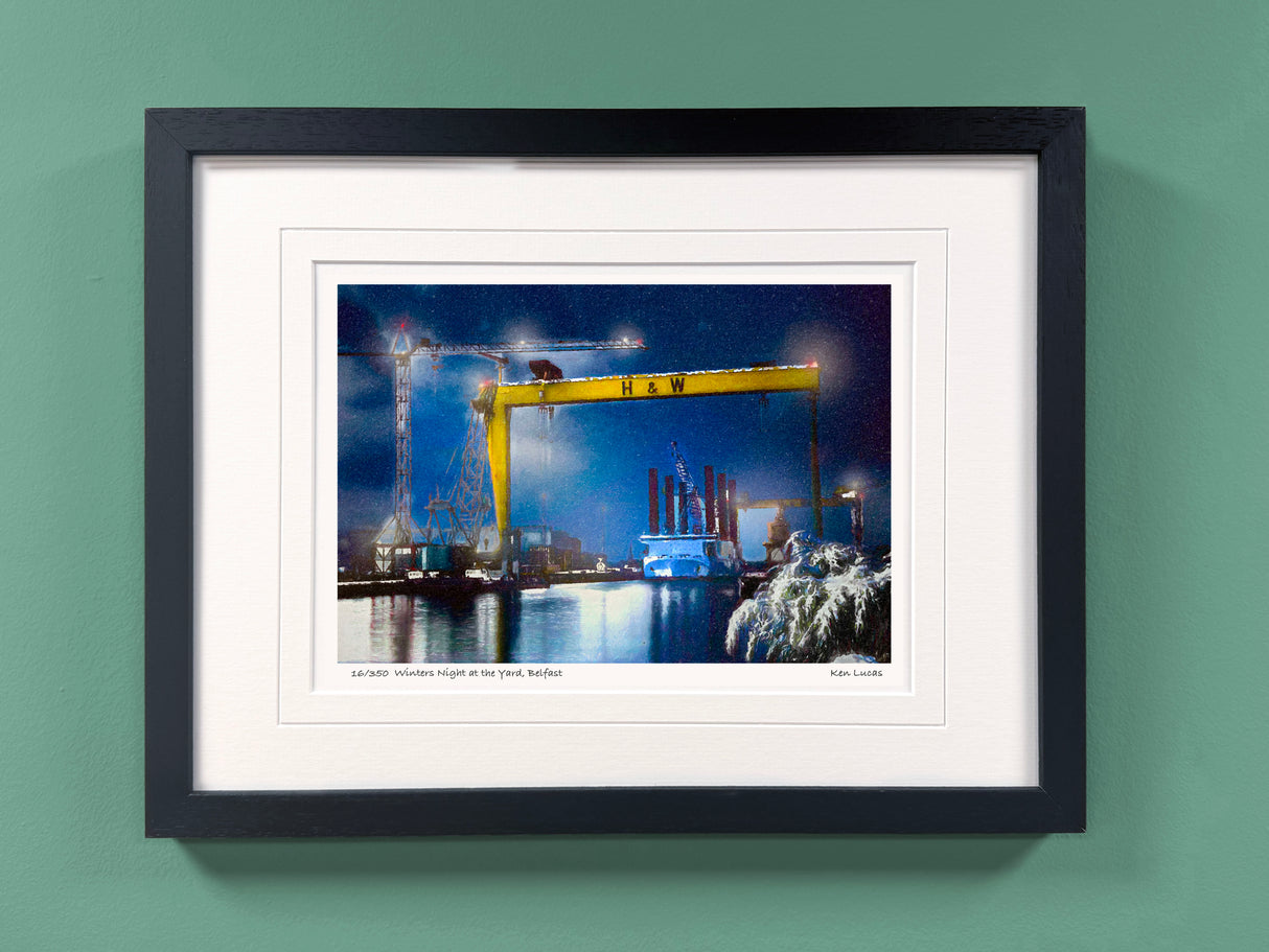 Winters Night at The Yard - Framed - Small print