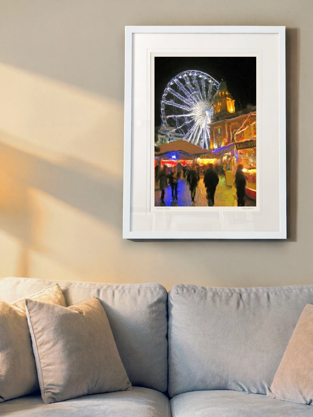 At The Continental Market, Belfast - XL Framed White