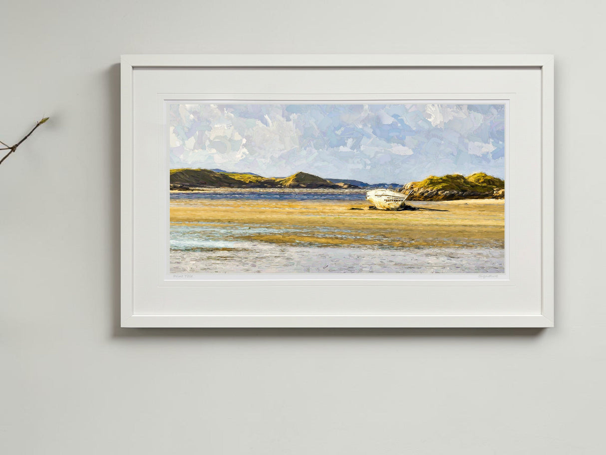 Eddie's Boat, Magheraclogher Beach, Bunbeg - signed limited edition print by Lucas Creative Art
