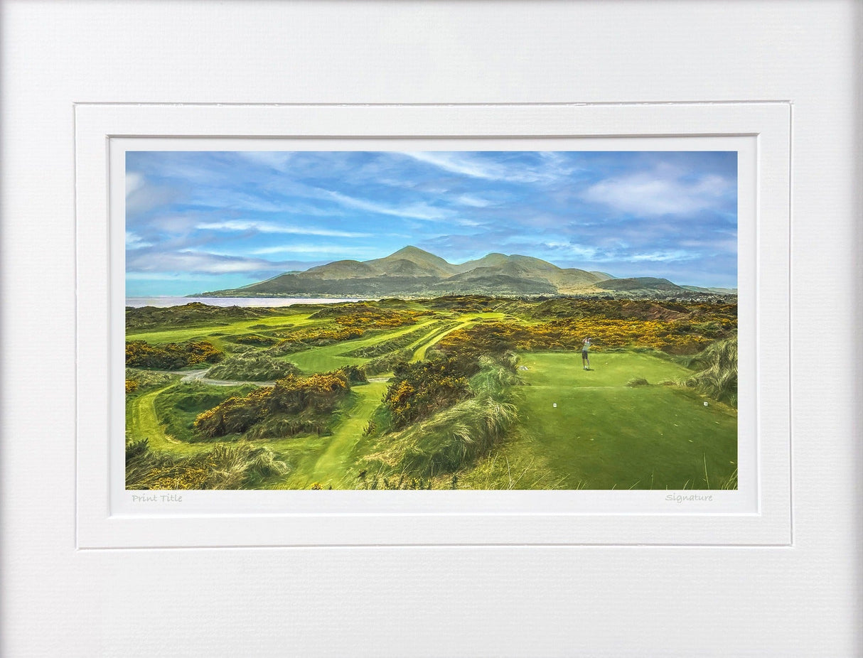 The Long Par 3, Royal County Down - signed limited edition print by Lucas Creative Art
