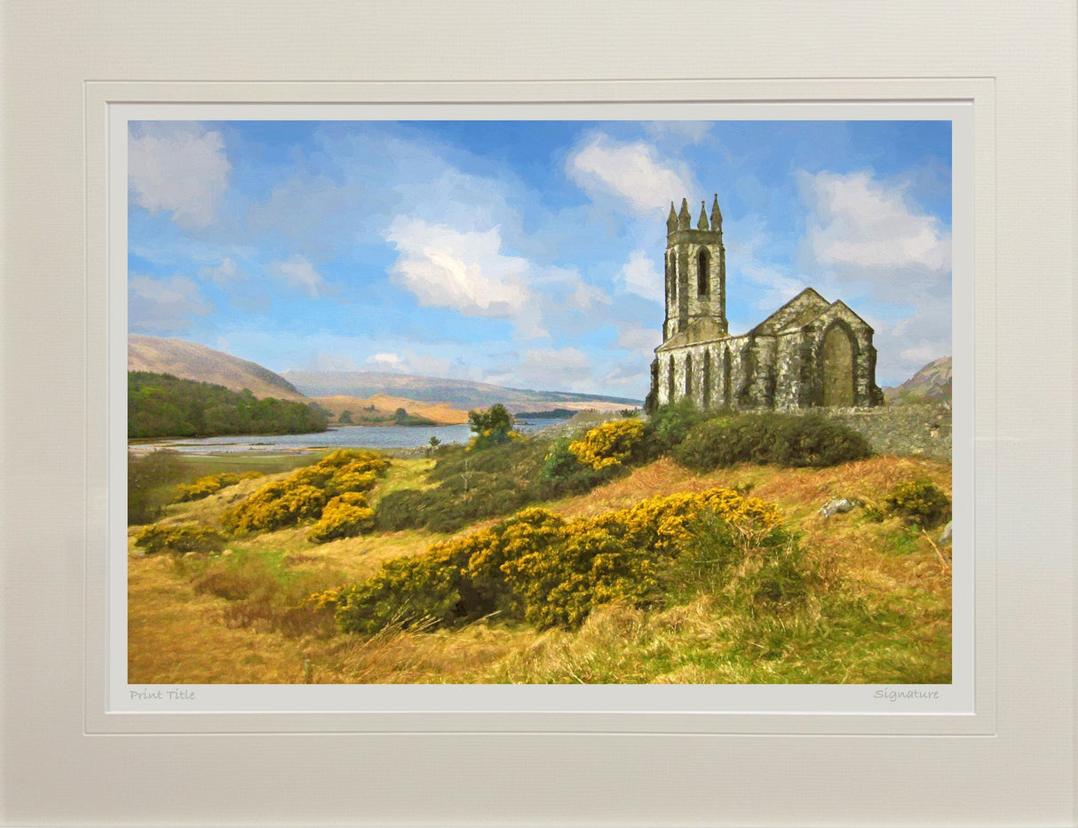 The Old Church, Dunlewey, Donegal - signed limited edition print by Lucas Creative Art