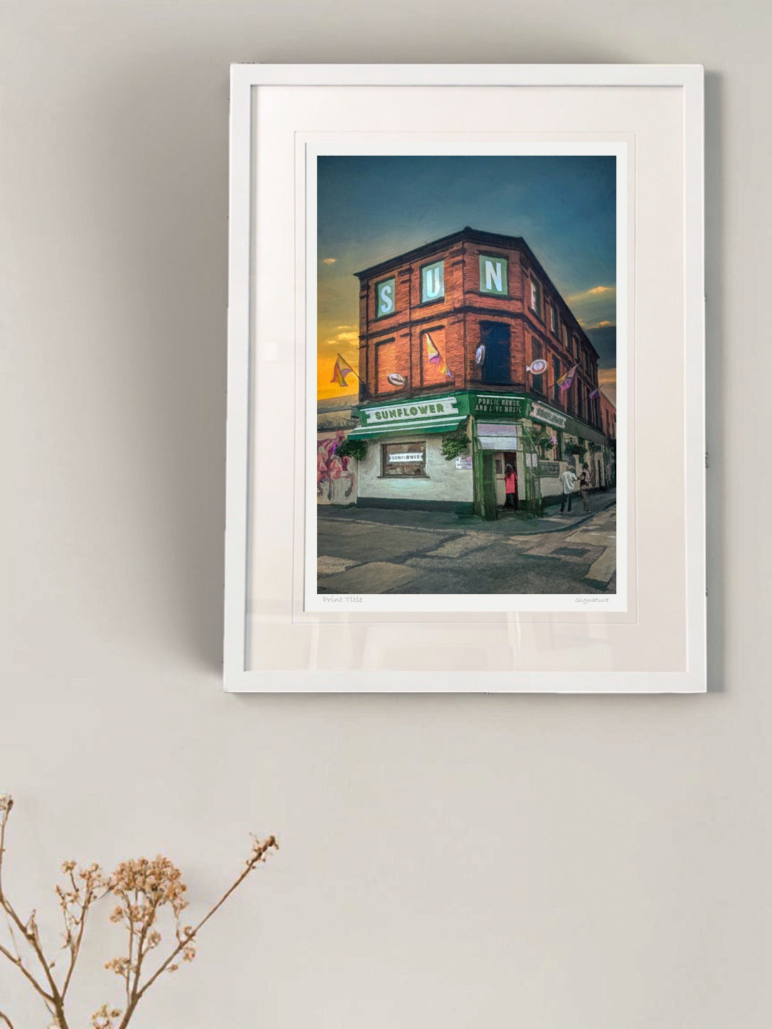 The Sunflower, Belfast - signed limited edition print by Lucas Creative Art