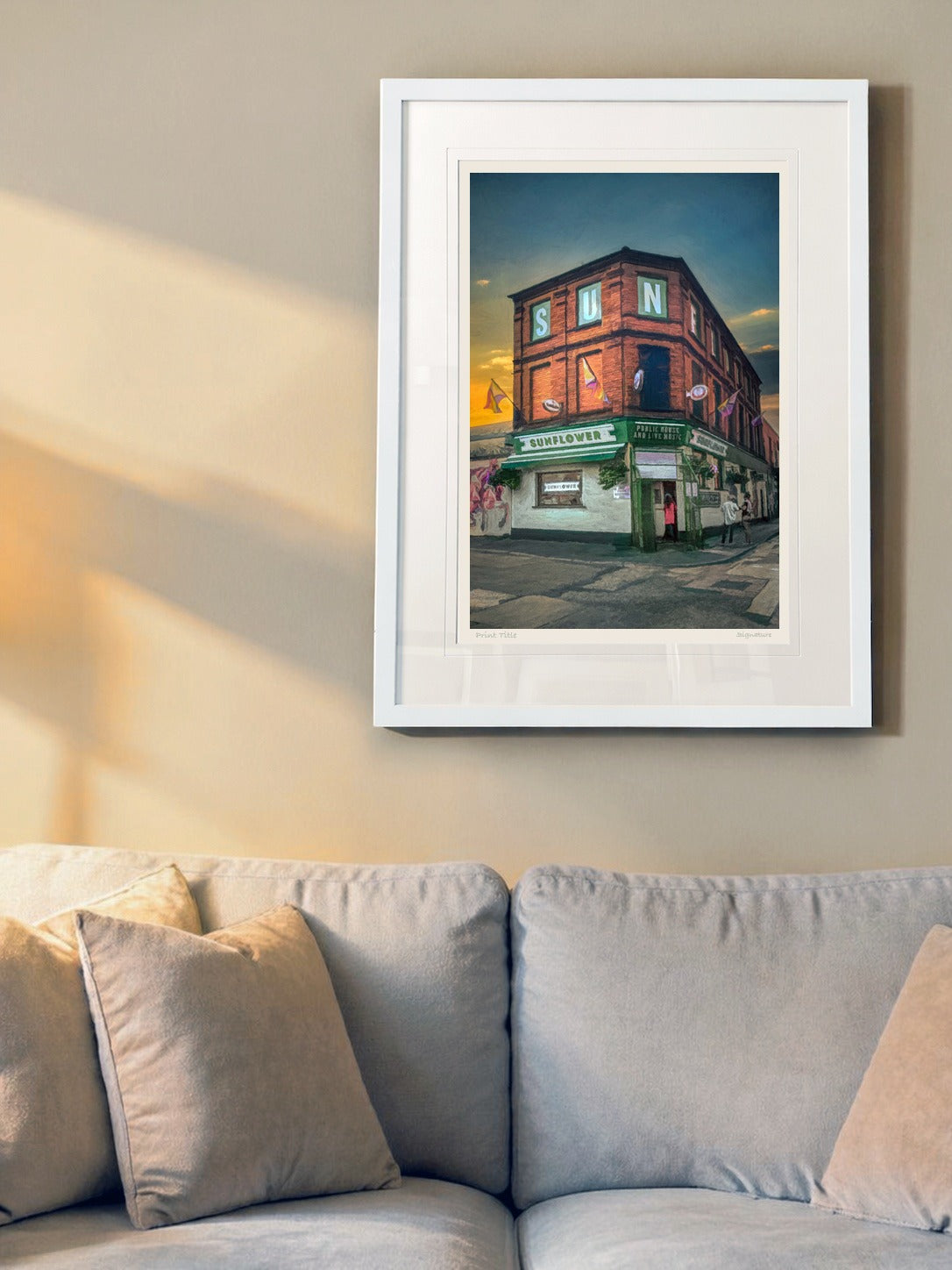 The Sunflower, Belfast - signed limited edition print by Lucas Creative Art