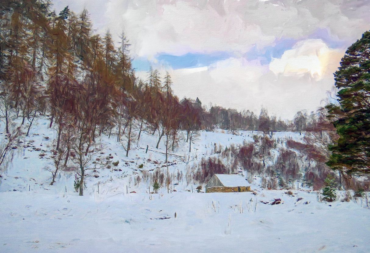 The cottage below the hill , Rothiemurchus