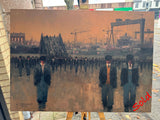 Original Oil on Canvas - Fraser St Bridge, Yardmen
