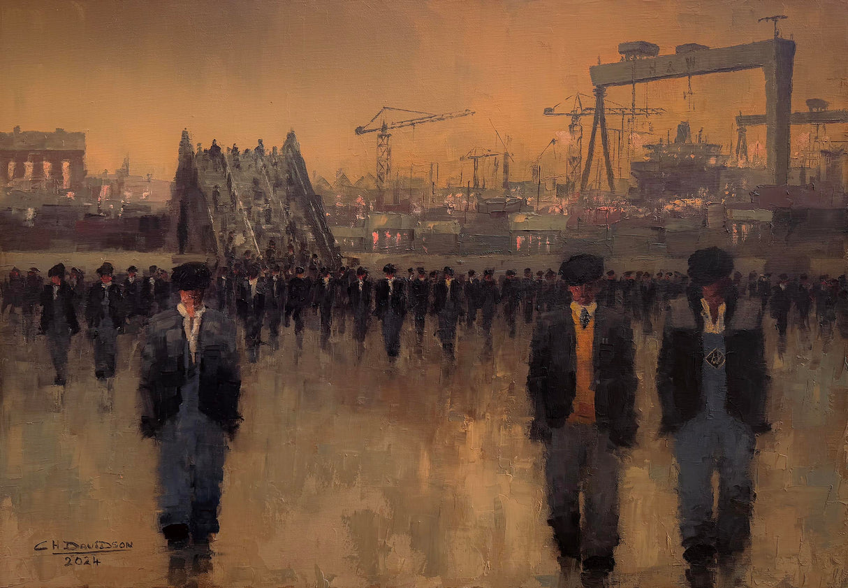 Original Oil on Canvas - Fraser St Bridge, Yardmen