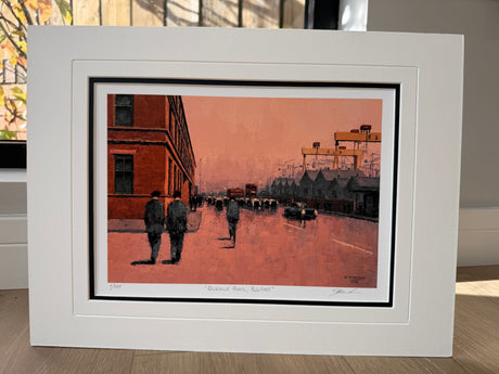 Queens Road, Belfast gift size - double mounted signed limited edition print by Colin H. Davidson, 40cm x 30cm mount