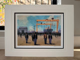 End Of Shift at H&W gift size - double mounted signed limited edition print by Colin H. Davidson, 40cm x 30cm mount