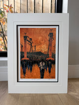 Belfast Giants gift size - double mounted signed limited edition print by Colin H. Davidson, 30cm x 40cm mount