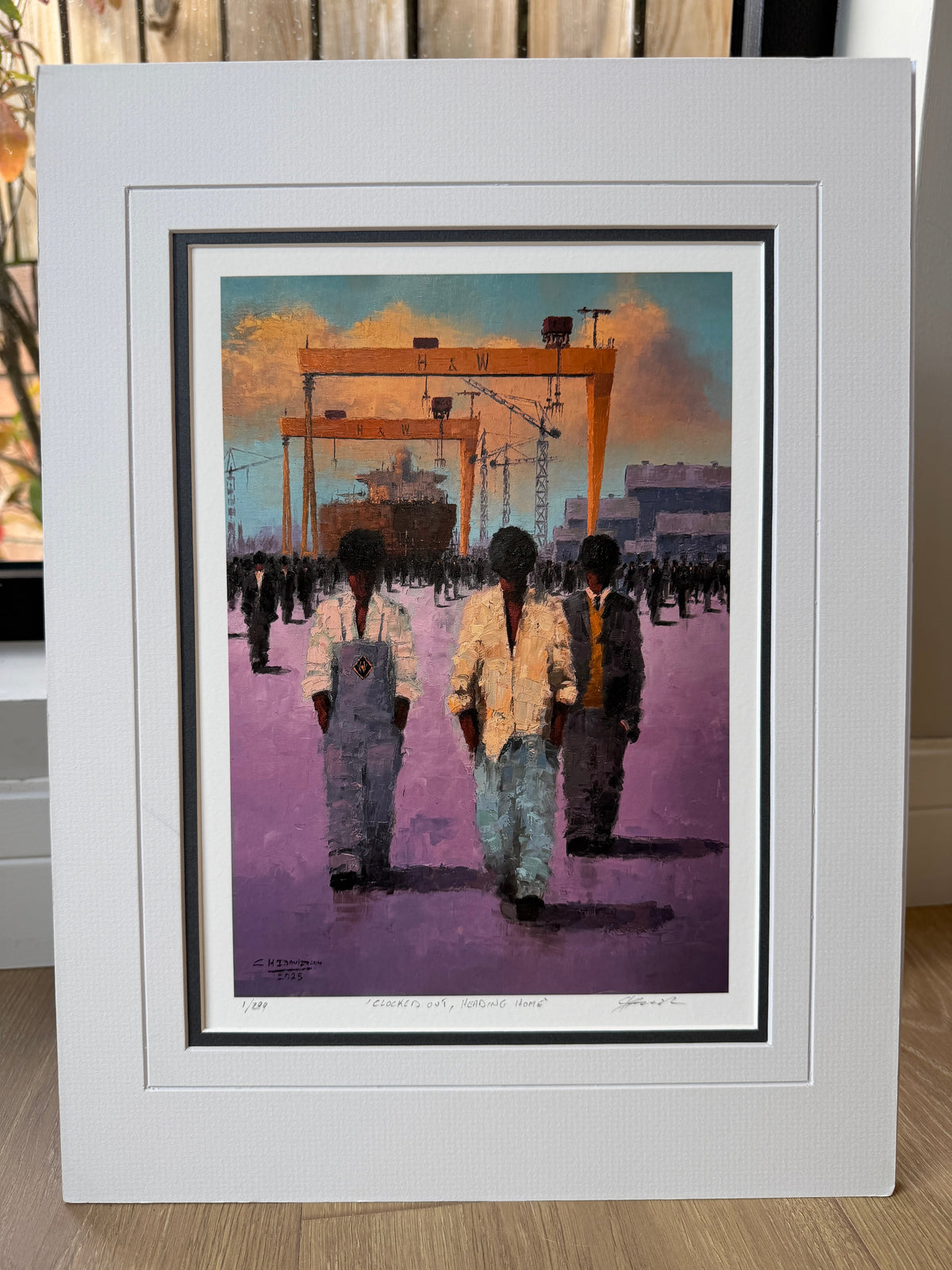 Clocked Out, Heading Home gift size - double mounted signed limited edition print by Colin H. Davidson, 30cm x 40cm mount