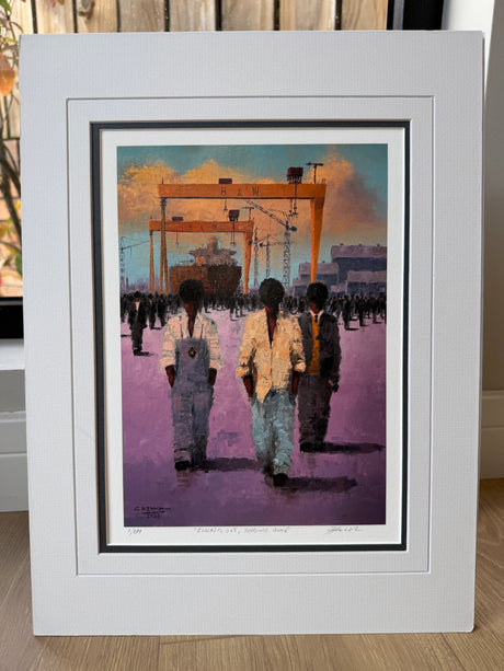 Clocked Out, Heading Home gift size - double mounted signed limited edition print by Colin H. Davidson, 30cm x 40cm mount