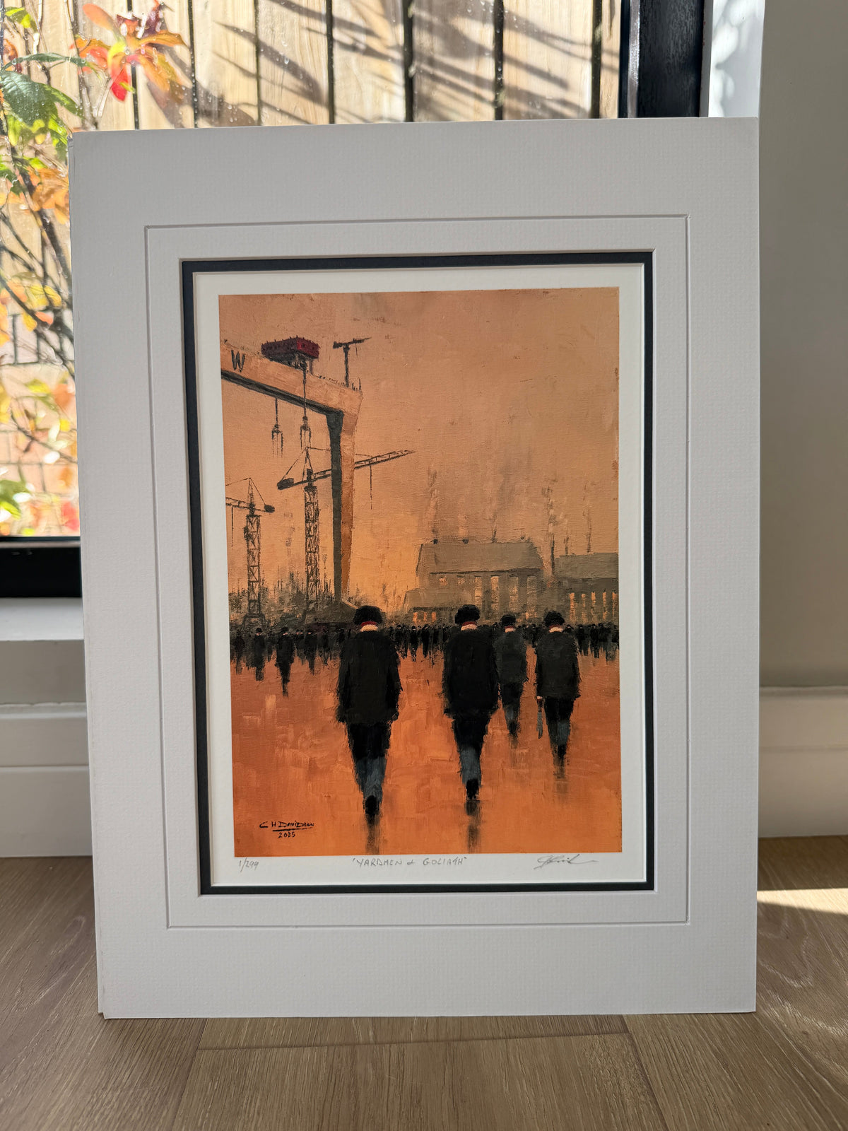 Yardmen and Goliath gift size - double mounted signed limited edition print by Colin H. Davidson, 30cm x 40cm mount