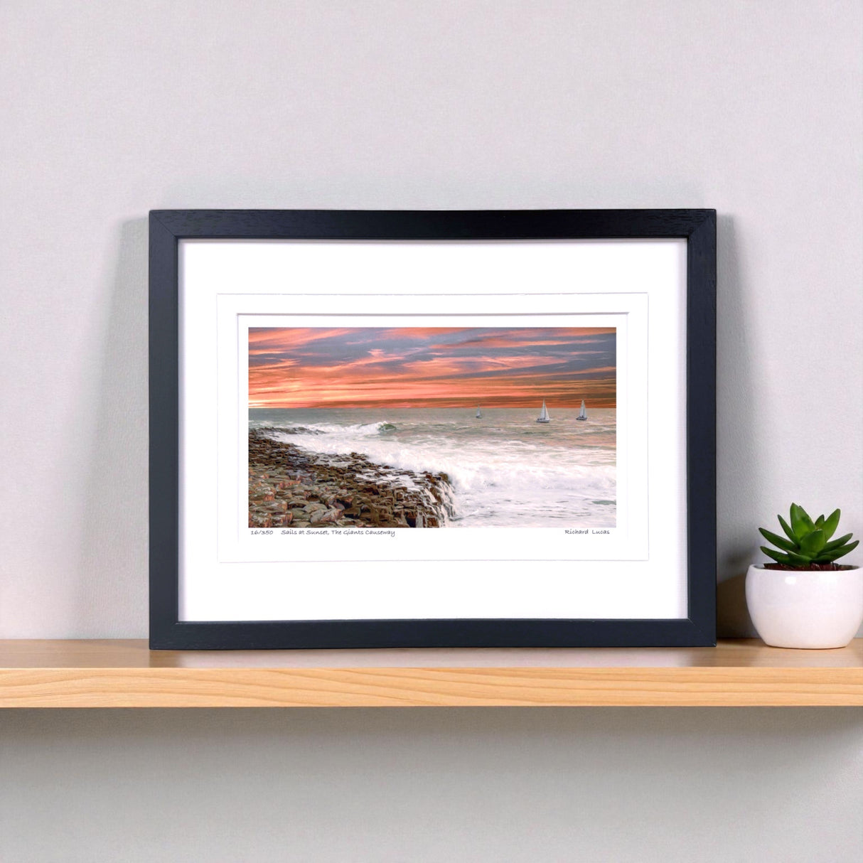 Sails at Sunset, The Giants Causeway - Small - Framed