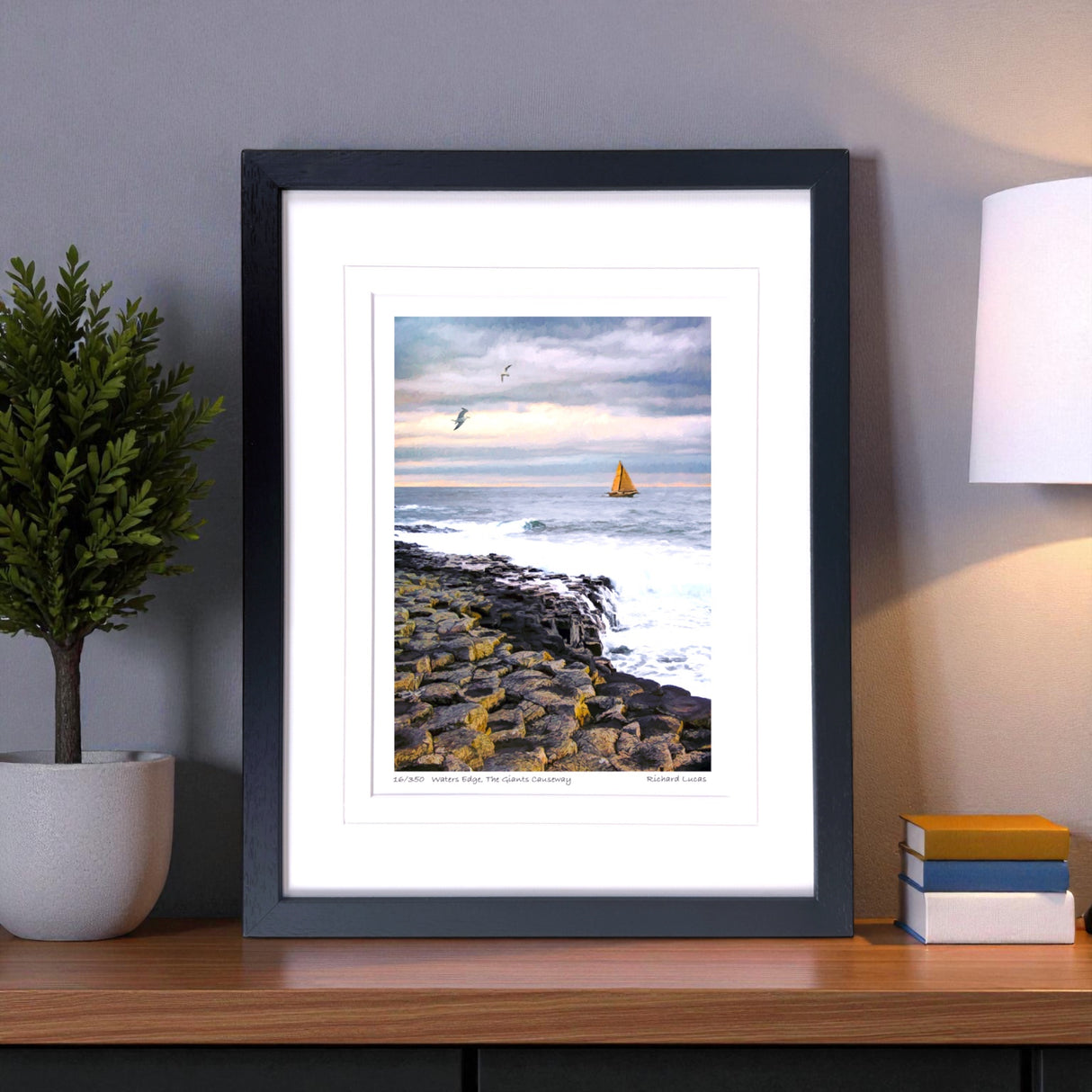 Waters Edge, The Giants Causeway - Framed - Small print