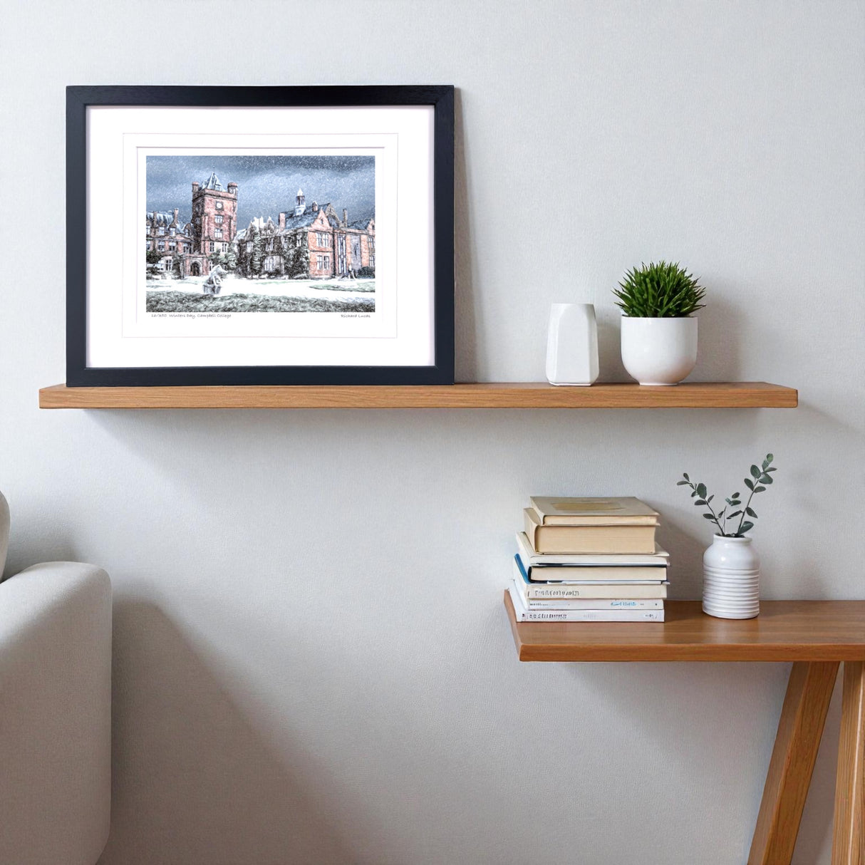 Winters Day, Campbell College - Framed - Small print