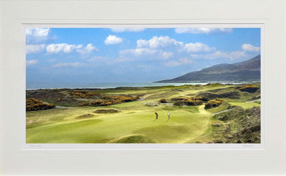 A Putt For Par, The 4th, Royal County Down - signed limited edition print by Lucas Creative Art