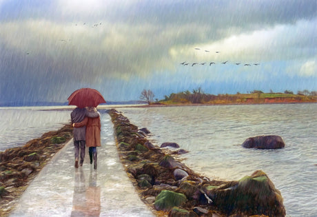 A Stroll In The Rain, Island Hill - signed limited edition print by Lucas Creative Art