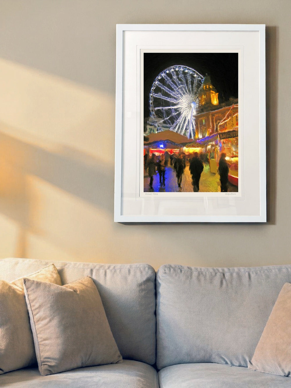 At The Continental Market, Belfast - XL Framed White