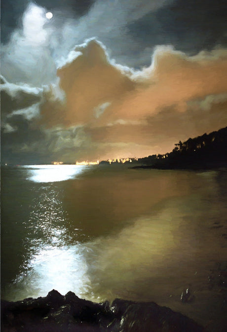 Bangor Lights From Helens Bay - signed limited edition print by Lucas Creative Art