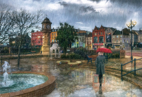 By The Clock, Bangor - signed limited edition print by Lucas Creative Art