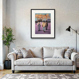 Clocked Out, Heading Home by Colin H. Davidson - signed limited edition print shown framed above a sofa