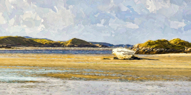 Eddie's Boat, Magheraclogher Beach, Bunbeg - signed limited edition print by Lucas Creative Art