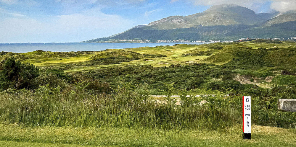 From The 8th Tee, Royal County Down - signed limited edition print by Lucas Creative Art