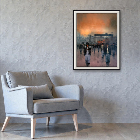 Incoming Haar Series No.2 by Colin H. Davidson - XL premium canvas shown framed beside an armchair