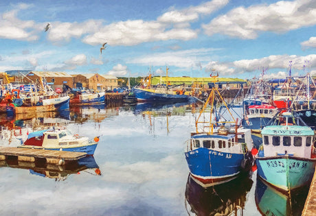 Kilkeel Harbour - signed limited edition print by Lucas Creative Art