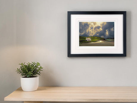 Moonlight on Tra Beag - Small Framed Black