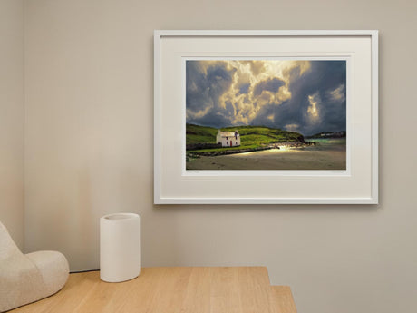 Moonlight on Tra Beag - Standard Framed White