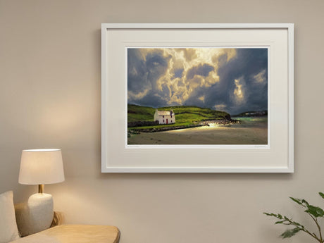 Moonlight on Tra Beag - XL Framed White