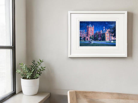 Quiet Evening, Campbell College - Small Framed White