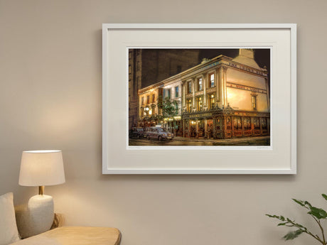 Quiet Evening, The Crown Bar - XL Framed White
