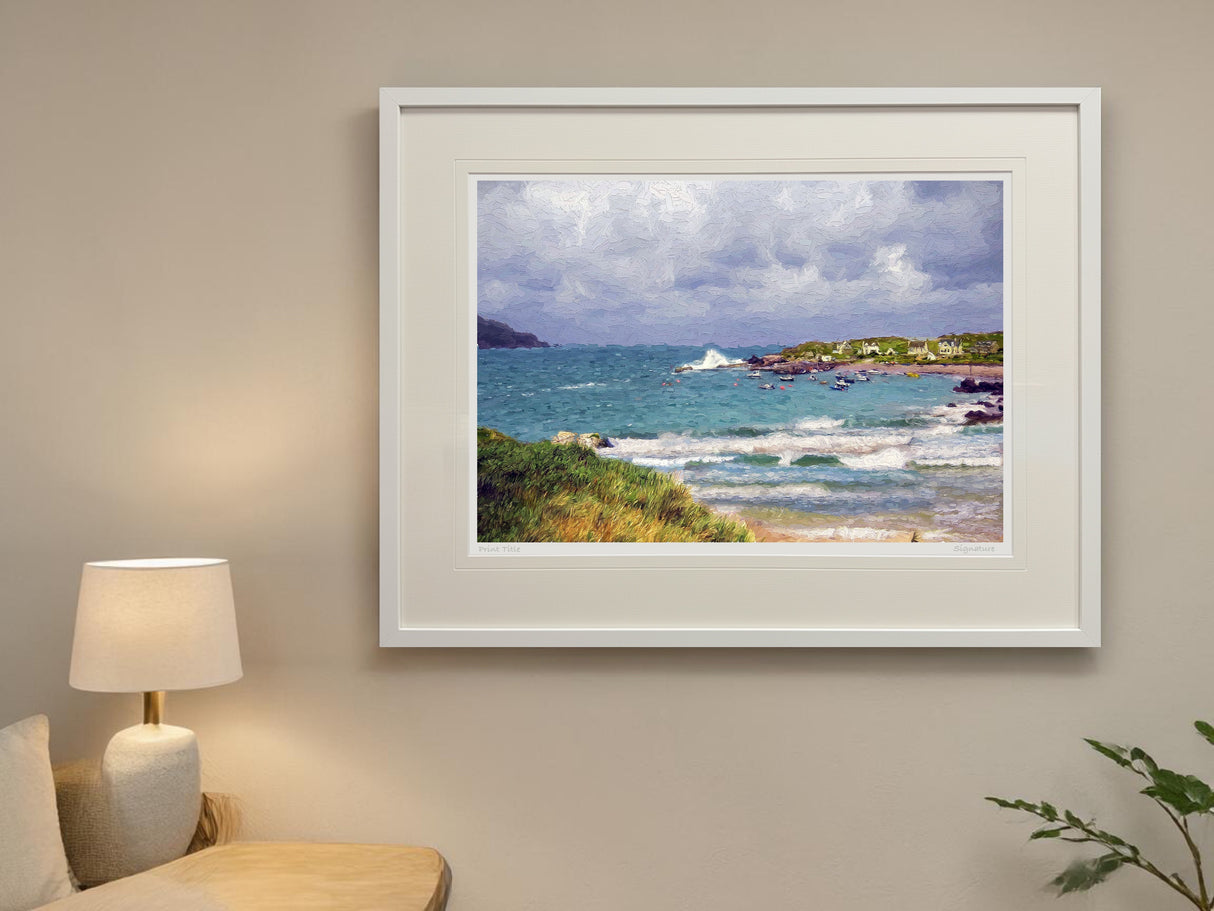 Stormy Day Port na Blagh - XL Framed White