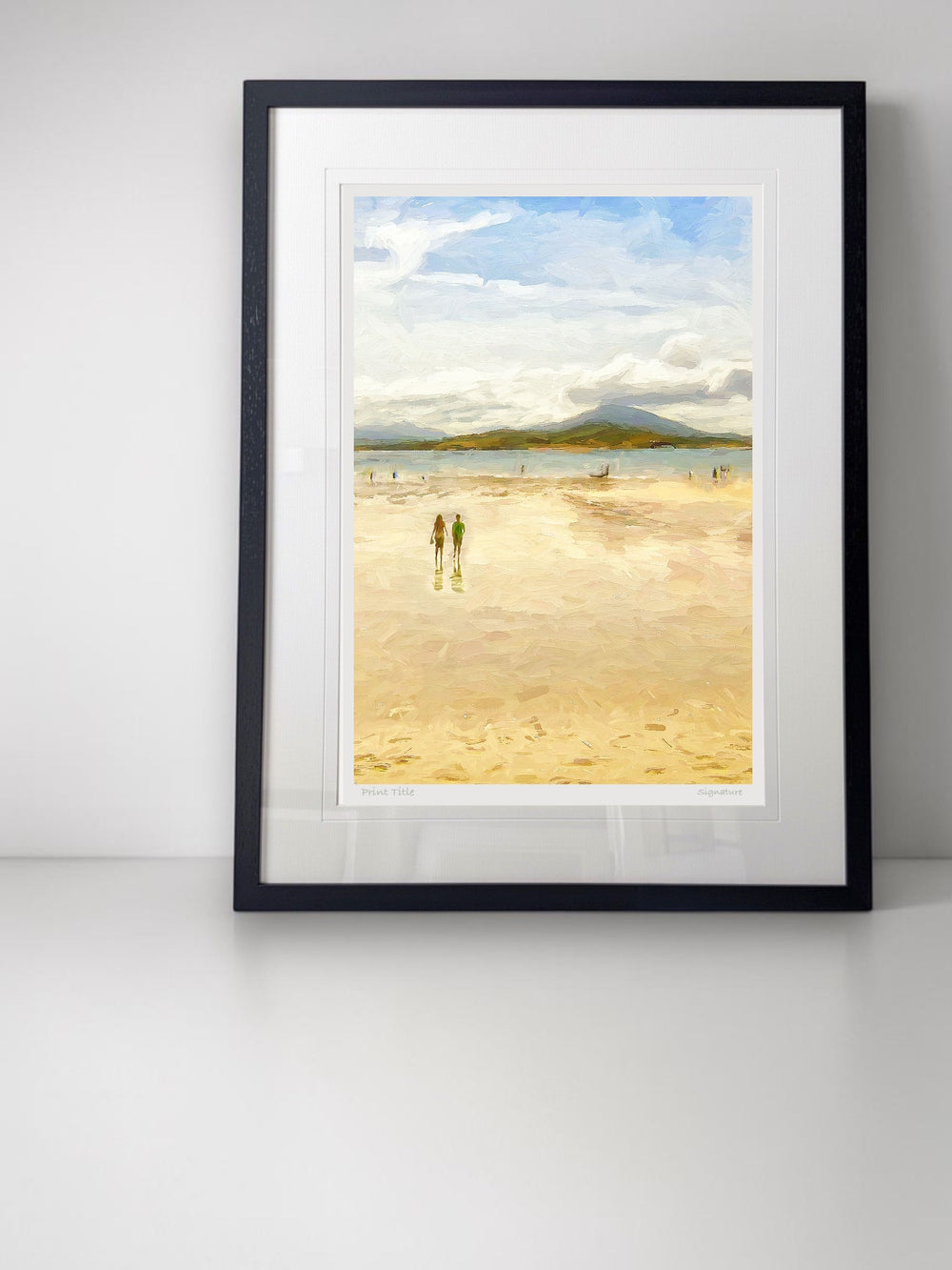 Summers Day on Tramore Strand - Standard Framed Black