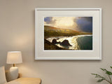 Sun on Sea - XL Framed White