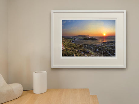 Sunset on Dooey - Standard Framed White