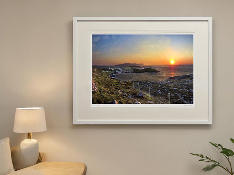 Sunset on Dooey - XL Framed White