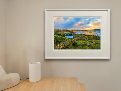 Sunset on Gola - Standard Framed White