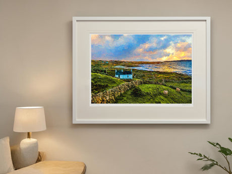 Sunset on Gola - XL Framed White